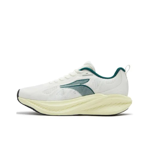 361° Blast Foam 4SE Slip-resistant Abrasion-resistant Breathable Low-top Casual Running Shoes Men's White Green Перевод 361° Blast Foam 4SE Противоскользящий Износостойкий Дышащий Низкий Топ Повседневные Беговые Кроссовки Мужские Белый Зеленый