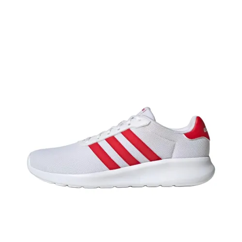 Adidas Lite Racer 3,0 Slip-Resistant Abrasion-Resistant Low Top Casual Running Shoes Men's White Red Adidas Lite Racer 3,0 Противоскользящие Устойчивые к истиранию Низкий Топ Повседневные Беговые Кроссовки Мужские Белый Красный