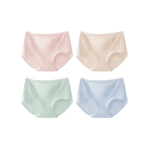 Городская красота Трусики-бикини Мода Базовый Однотонный Женский Набор из 4 штук