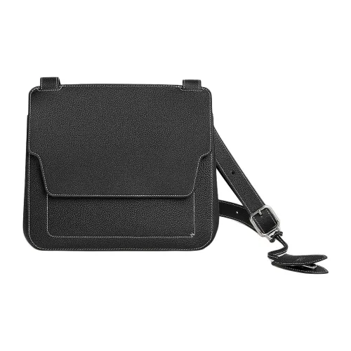 HERMES Mali Selle Коровья кожа Togo Сумка через плечо Маленький Мужской Черный