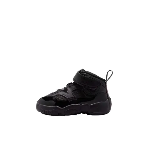 Jordan Jumpman Два Trey Slip Resistant Abrasion Resistant MID Топ Обувь для малышей Черный Infant And Toddler