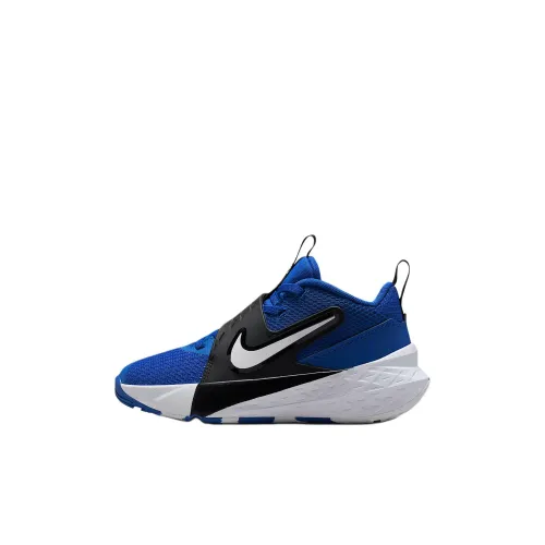 Nike Team Hustle D 12 Slip-Resistant Abrasion-Resistant Low Top Детские Баскетбольные Кроссовки Синий Черный