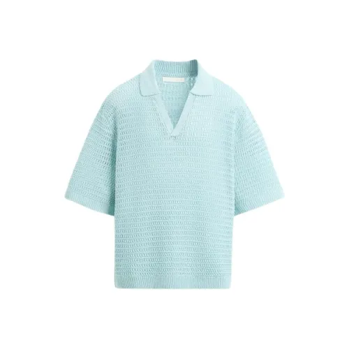 ZARA Light Blue Men's Polo Shirt ZARA Светло-синий Мужская Поло