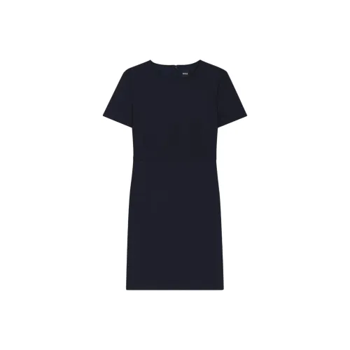 HUGO BOSS Короткий рукав Платье Женское Темно-синий