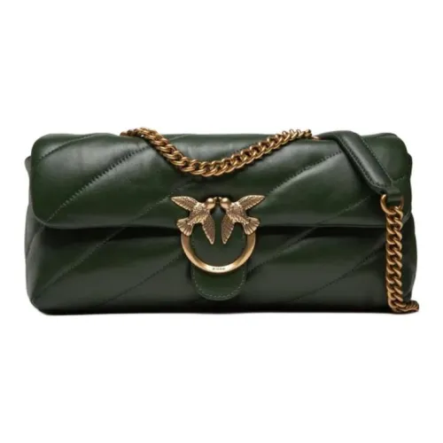PINKO Puff GRAIN LEATHER Сумка через плечо Женская Темно-зеленая