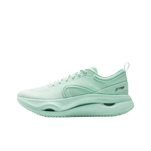 LiNing Shock Absorbers Slip-Resistant Abrasion-Resistant Low Top Casual Running Shoes Women's FLOATING Green LiNing Shock Absorbers Противоскользящие Устойчивые к износу Низкий Топ Повседневные Беговые Кроссовки Женские FLOATING Зеленый