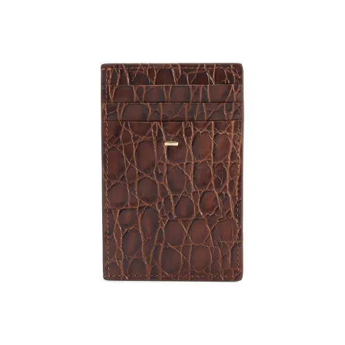 Giuseppe Zanotti GZ Крокодиловый узор Кожа Держатель для карт Держатель для карт Мужской Коричневый