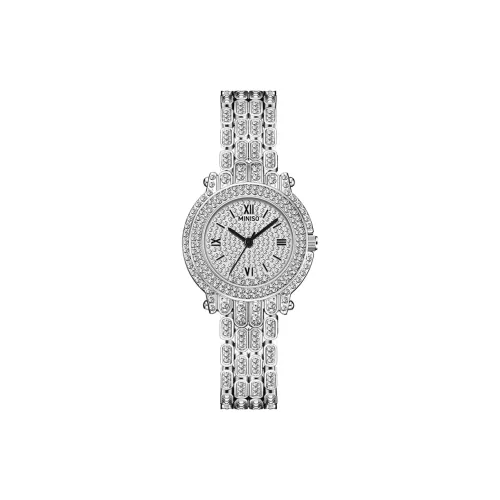 Miniso Fashion Casual Instagram Style Поворот судьбы Кварцевый механизм Стальной ремешок Часы Женские Серебристый циферблат