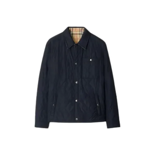 Burberry SS25 Хлопковый пуховик Мужской Navy Blue