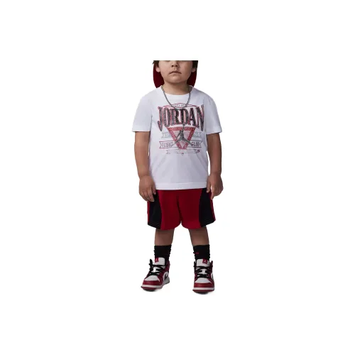 Джордан Повседневная Спортивная Одежда Flight SS25 2-Предметный Комплект Белый Красный Для Малышей и Детей
