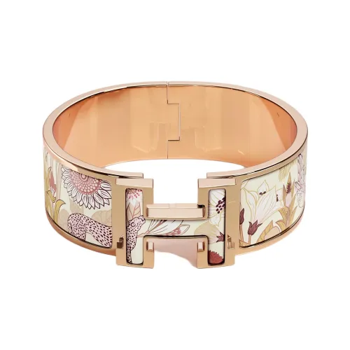 HERMES Эмаль Браслеты Женские Розовое Золото