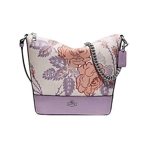 COACH Paxton Кожа Хобо Сумка Сумка через плечо Маленькая Женская Белая и Фиолетовая
