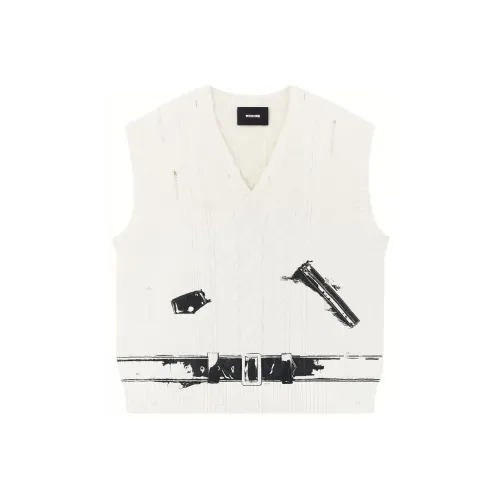 WE11DONE SS23 Топ без рукавов Унисекс Айвори Белый