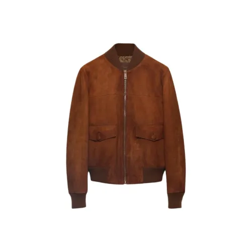 PRADA Кожа Куртка Женская Коньяк
