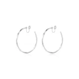 Серьги-клипсы Hao Ying Искрящиеся, 1 пара (Серебряные), 50 мм