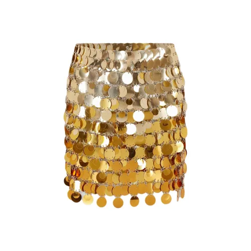 Paco Rabanne Повседневные короткие юбки Женские Золото