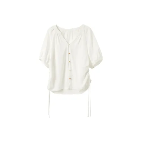 3COLOUR Жемчужно-белые Женские Рубашки