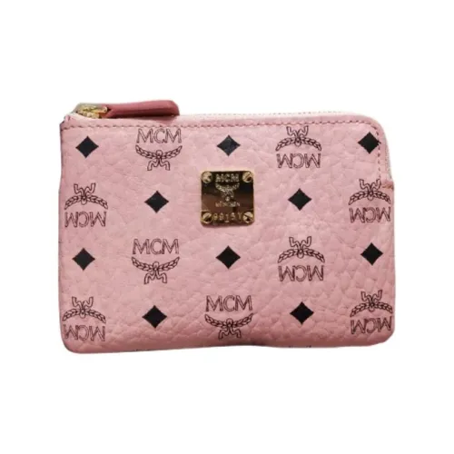 MCM Aren Visetos Natural Натуральная кожа наппа Картхолдер Женские Розовый