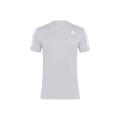 Adidas Tennis3 Полосы SS25 T Рубашка Мужская Слава Серый
