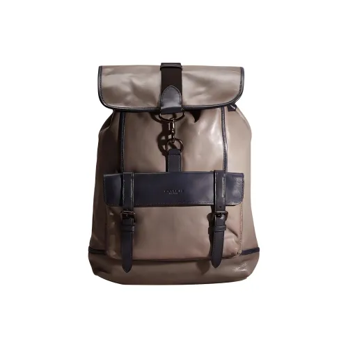 COACH Bleecker Кожа Рюкзак Большой Мужской Фотиния Серый Спелс Полночный Синий