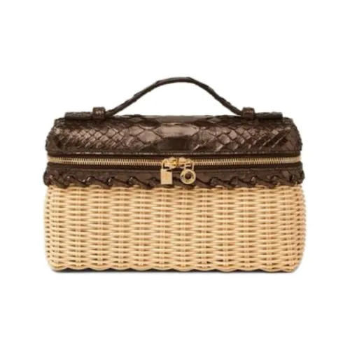 Loro Piana Прутья ивы Wood Сумка на плечо Женские Солод Бронзово-коричневый Солнце Золотой