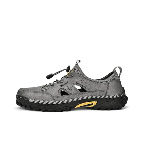 Wen Nai Мужские повседневные туфли Low Top Серые Мужские