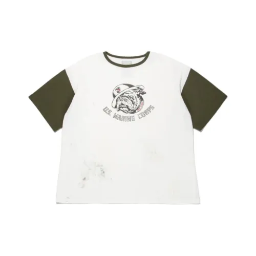 Bowwow SS25 USMC Bulldog Ribbed SS CS AGING T Shirt Unisex Бренд Bowwow SS25 USMC Bulldog материал Ribbed (ткань в рубчик) серия SS модель CS Aging T рубашка унисекс