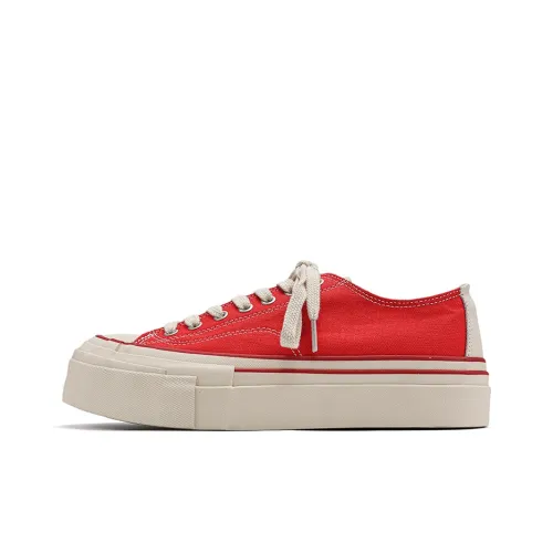 Fang Sanhuo Покрытие Высота Увеличение Низкий Топ Кеды Унисекс Красный