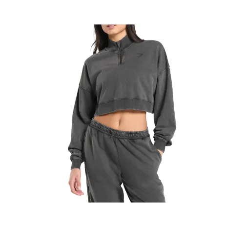 GYMSHARK Куртка Женская Черная Серый