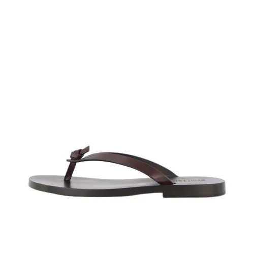 SAINT LAURENT Шлепанцы Женские Коричневый