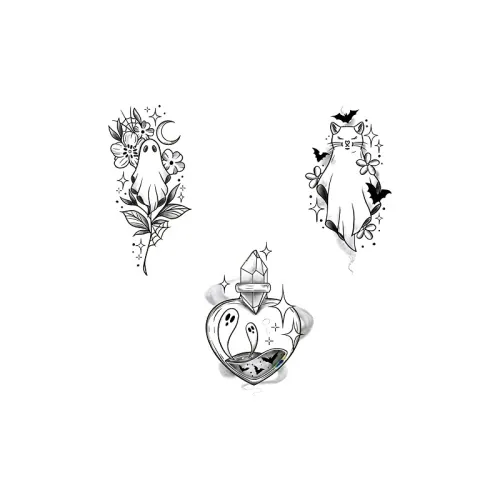 QINGSHANQIHAI Spirit Пепельный Сердце Ваза Mysterious Melody Временные Татуировки 1 шт