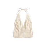 Светло-коричневый, в клетку, ткань