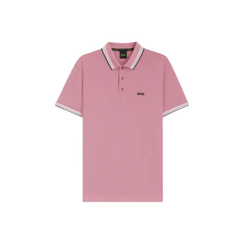 Hugo Boss Поло Мужское Розово-фиолетовое