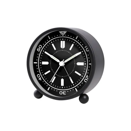 HENSE Кварцевый механизм Металл Будильник Унисекс Черный HA2507