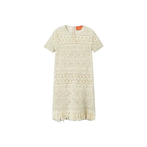 La DOUBLEJ. Короткий рукав платье женское бежевый