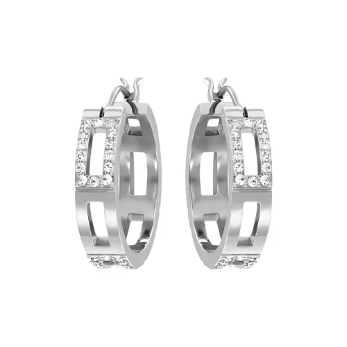 Swarovski Rhodium Серьги Унисекс Серебряный