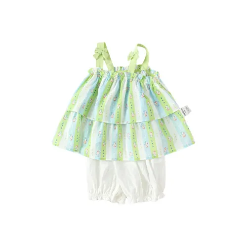 BALABALA Повседневная спортивная одежда 2 предмета комплект белый зеленый для младенцев и малышей