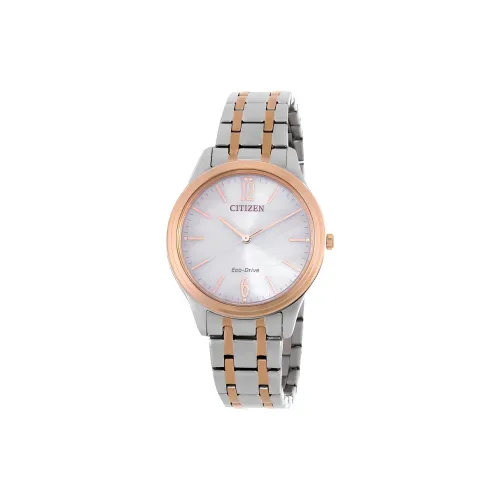 CITIZEN Eco Drive Series Светильник Кварцевый механизм Нержавеющая сталь Ремешок Часы 34 мм Женские часы Белый циферблат