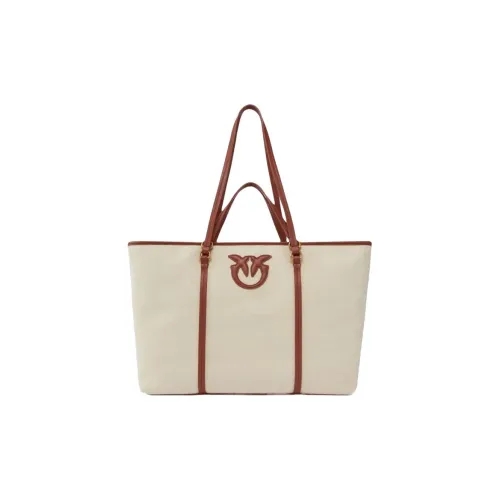 PINKO Love Birds series Хлопок Тоут Сумка Сумка для покупок Сумка Женская Айвори Белый