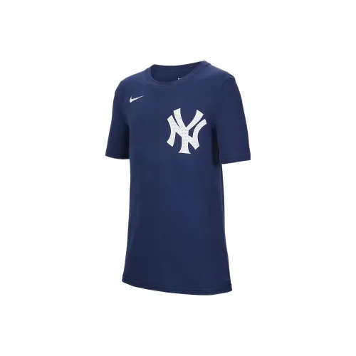 Nike x MLB Нью-Йорк Янкис T-рубашка SS25 Темно-синий Подростки