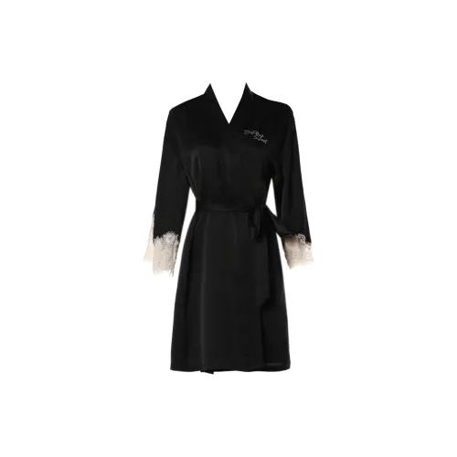 DPLAY SWEET Натуральный черный Женские банные халаты