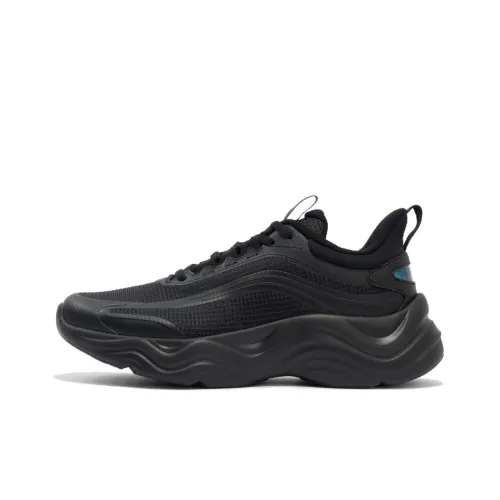 361° Амортизация Износостойкие Низкие Кроссовки для Бега Женские Обсидиан Черный