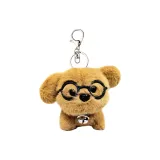 Коричневый стеклянный щенок (с застежкой-лобстер)