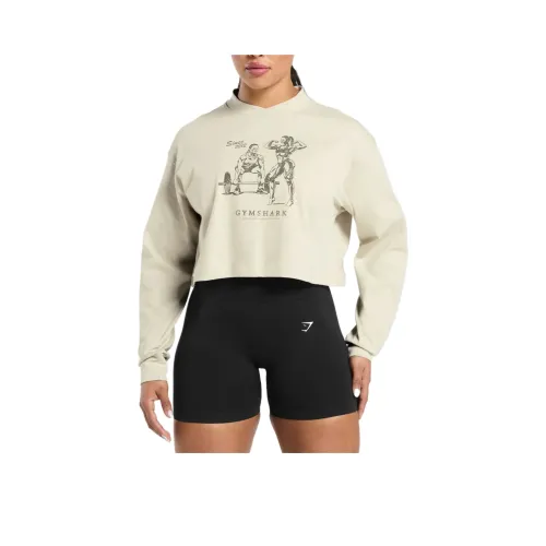 GYMSHARK Т-рубашка с оборванным рукавом женская бежевая