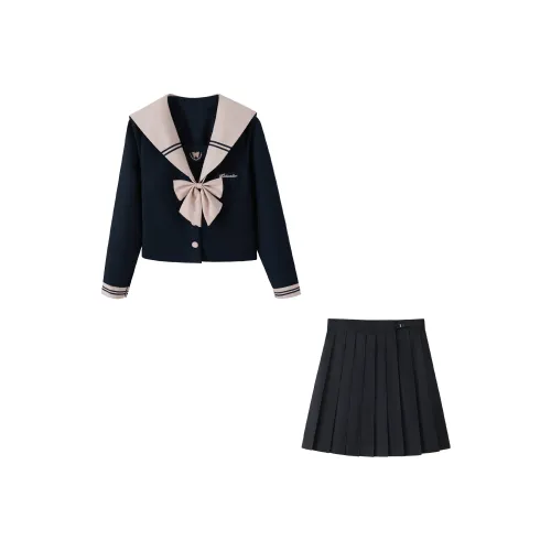 KAZAN Длинный рукав Светло-розовый Ожерелье-чокер Матроска Женская униформа