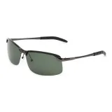 Серый оправа с поляризованными темно-зелеными линзами