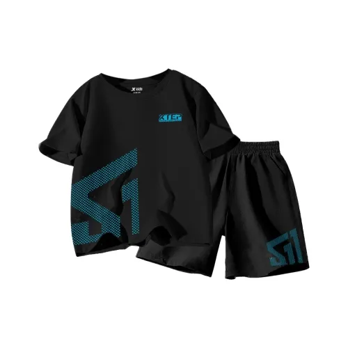XTEP Повседневная Спортивная Одежда SS25 2-Предметный Комплект Глубокий Черный Подростки