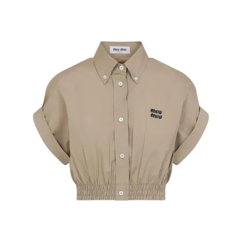 MIU MIU SS25 Рубашка Женская Бежевая