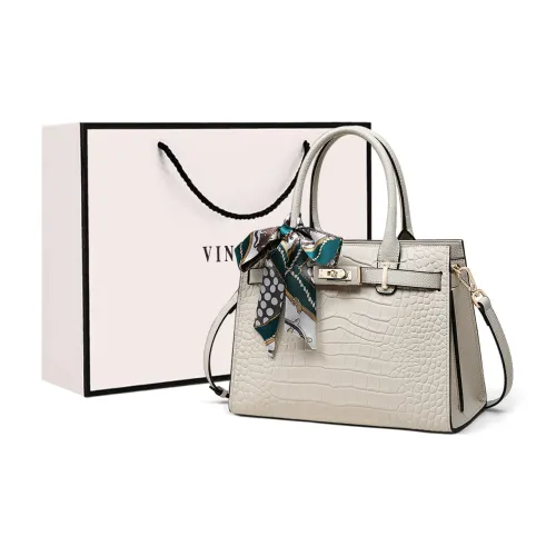 VINEY Корова Кожа Сумка Сумка через плечо Сумка через плечо Стандартная Женская Белая Абрикос