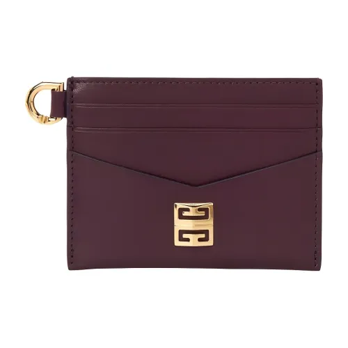GIVENCHY 4G Телячья кожа Держатель для карт Держатель для карт Женский Бордовый